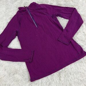 Eddie Bauer Pullover Womens Large Purple Pink Long Sleeve 1/4 Zip Sweatshirt